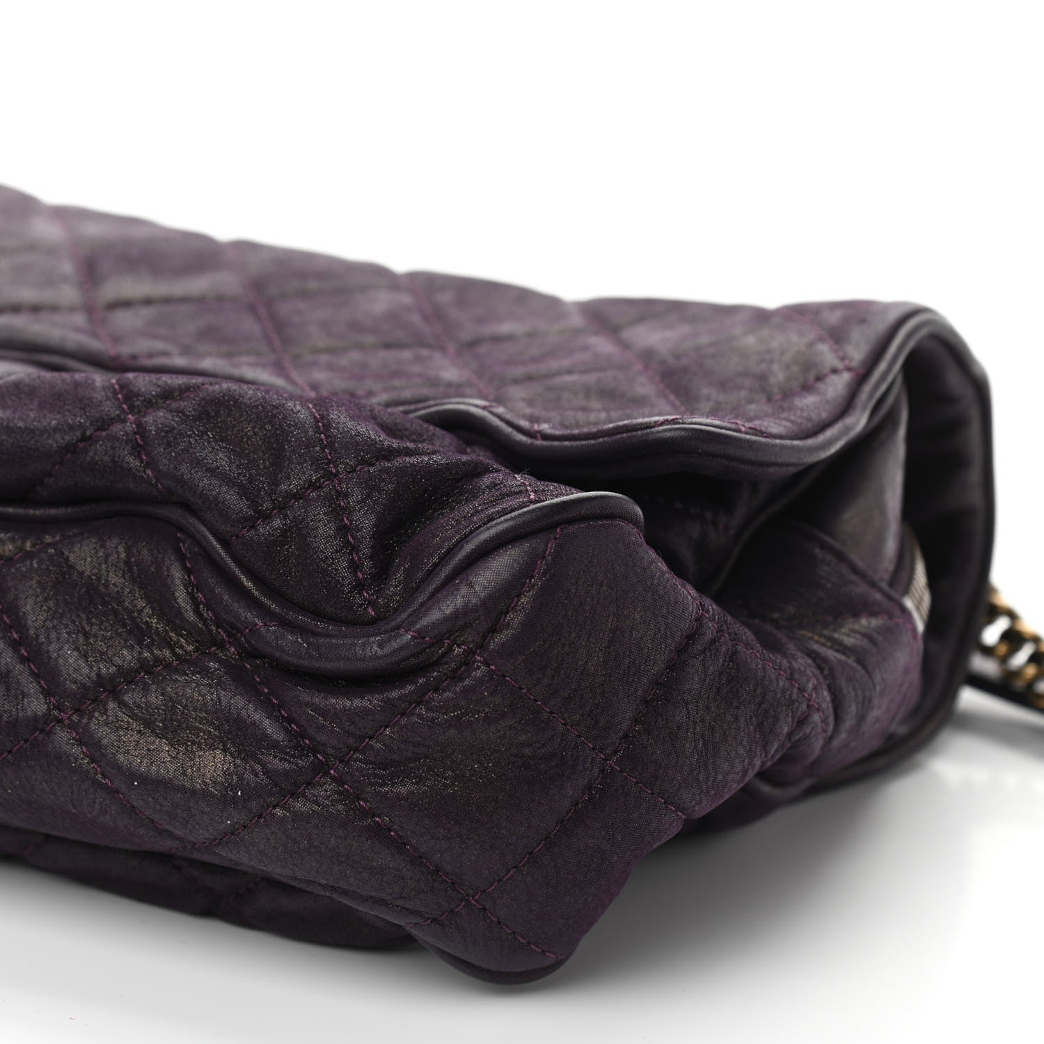 Chanel Iridescent Calfskin Quilted Large Shiva Flap Purple 11 of 11
