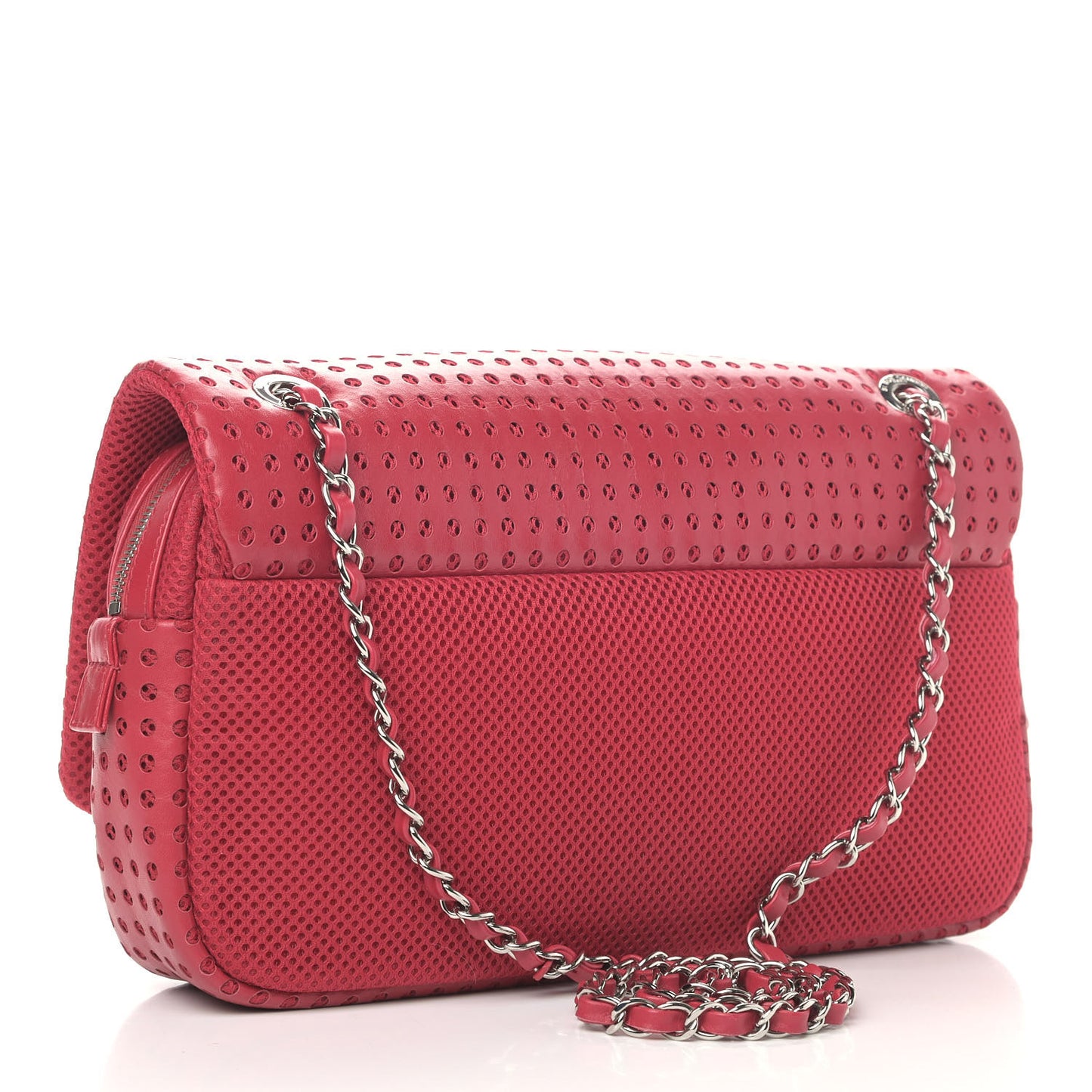 Perforated Lambskin Jumbo Easy Flap Pink