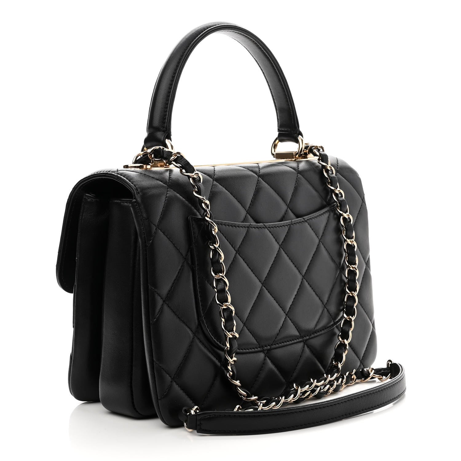 Chanel Lambskin Quilted Small Trendy CC Dual Handle Flap Bag Black 3 of 10