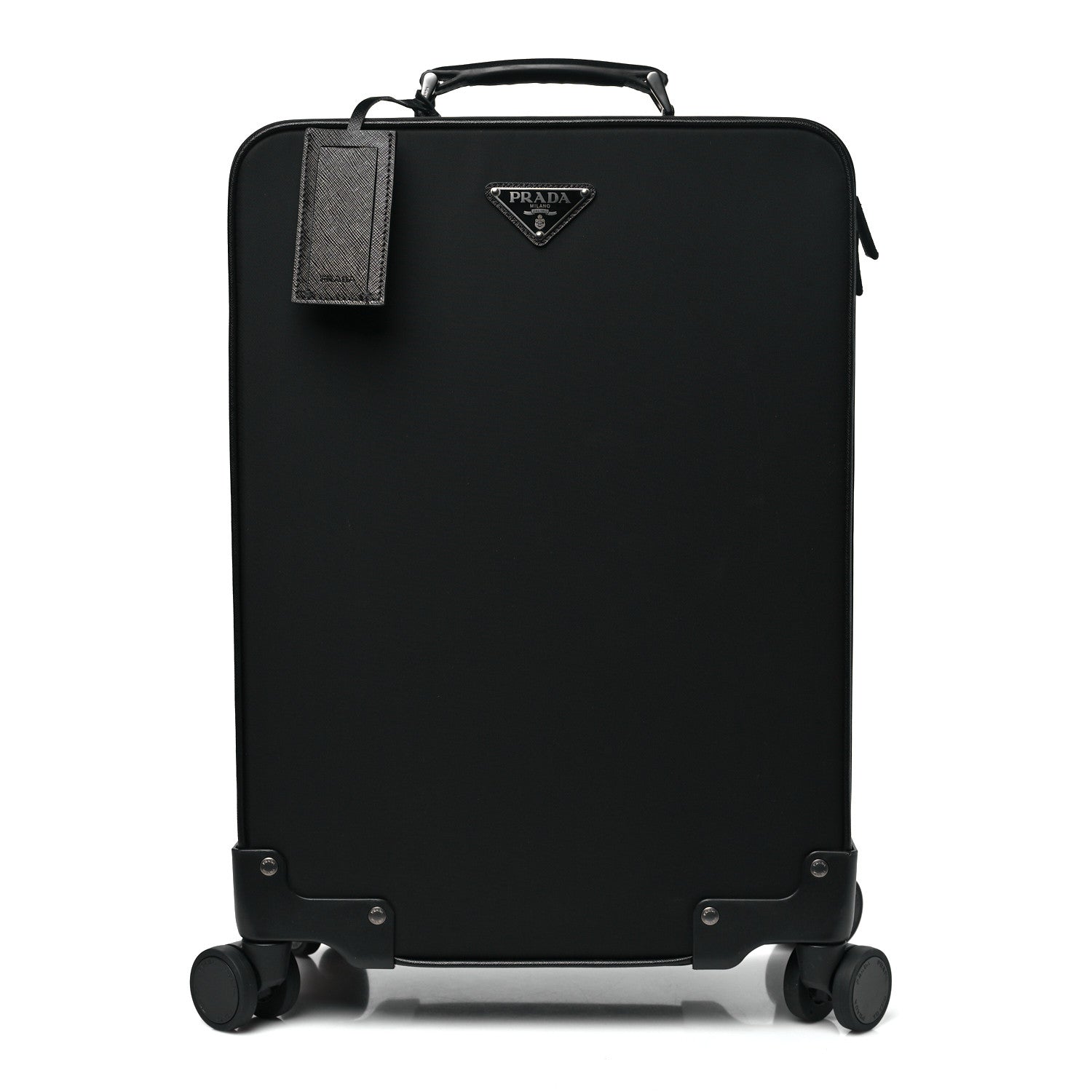 Prada Tessuto Nylon Saffiano Trolley Luggage Black 1 of 7