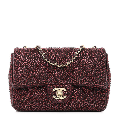 Chanel Lambskin Crystal Diamante Small Flap Burgundy 1 of 11