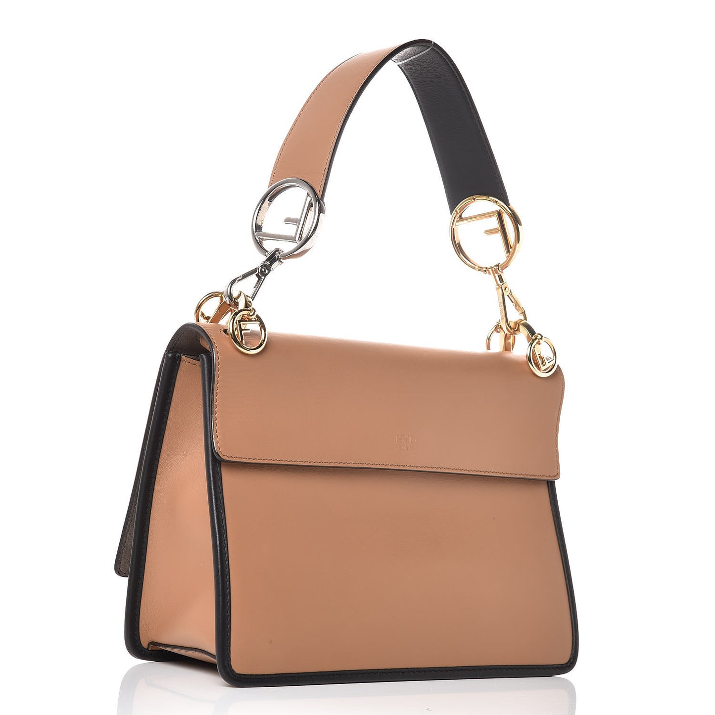 Vitello Century F is Fendi FF Embossed Kan I Shoulder Bag Orzo Tobacco