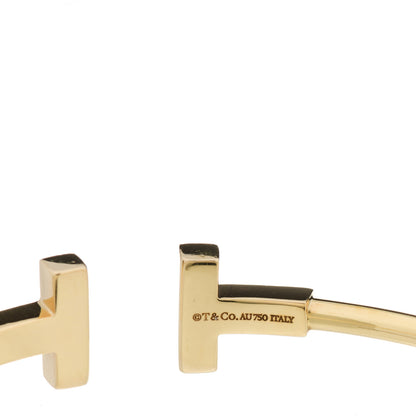 Tiffany 18K Yellow Gold Diamond T Wire Bracelet 3 of 4