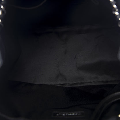 Chanel Lambskin Quilted CC Shopping Tote Black Pink 4 of 8