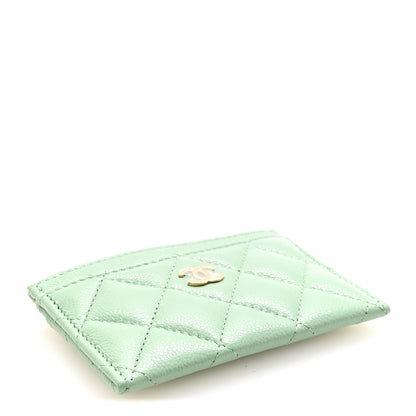 Chanel Caviar Quilted Card Holder Light Green 4 of 8