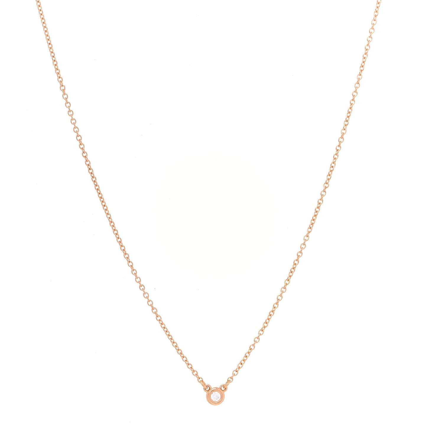 18K Rose Gold Diamond .03ct Elsa Peretti Diamonds by the Yard Pendant Necklace