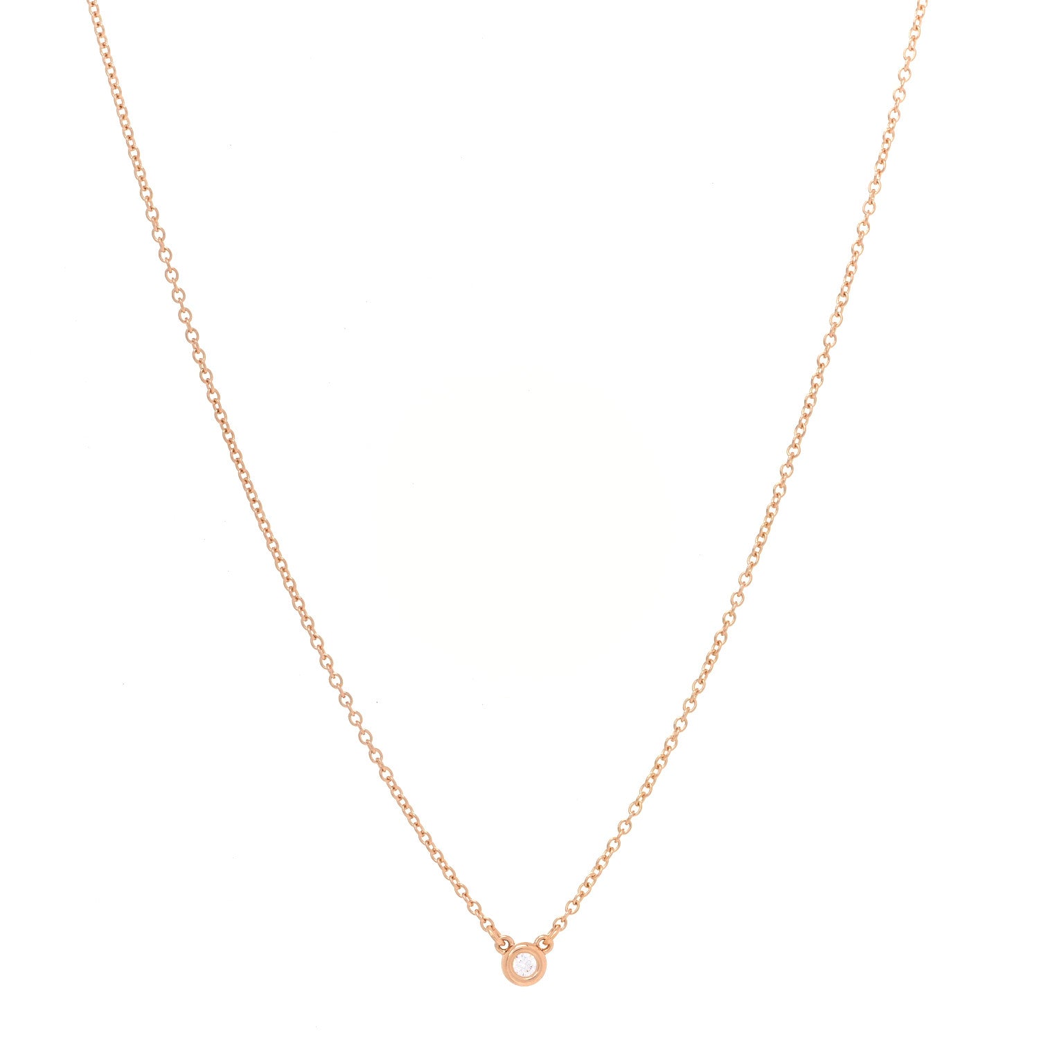Tiffany 18K Rose Gold Diamond .03ct Elsa Peretti Diamonds by the Yard Pendant Necklace 1 of 4