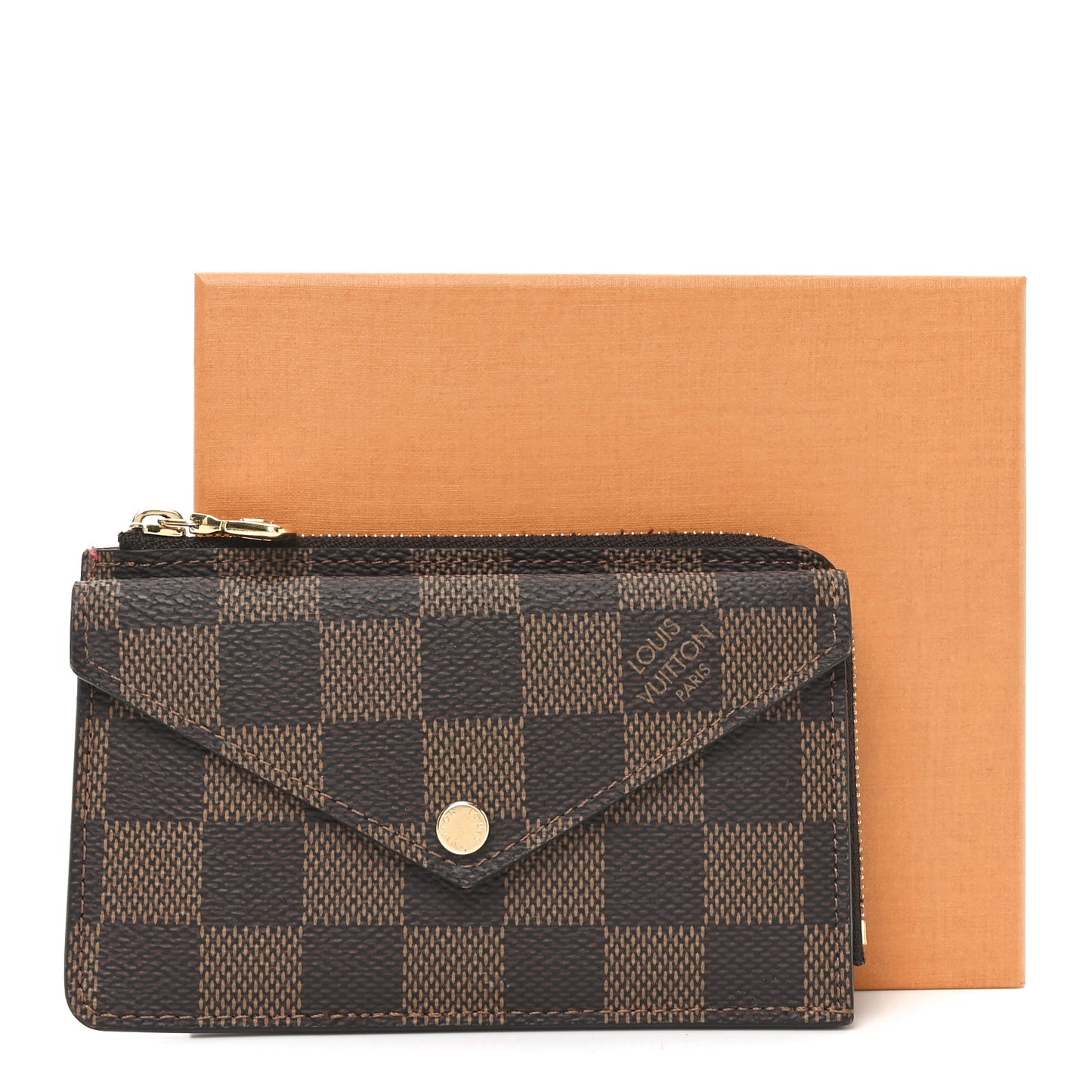 Damier Ebene Recto Verso Card Holder Red