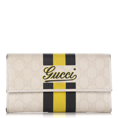 Gucci GG Plus Monogram Web Stripe Continental Wallet White 1 of 13