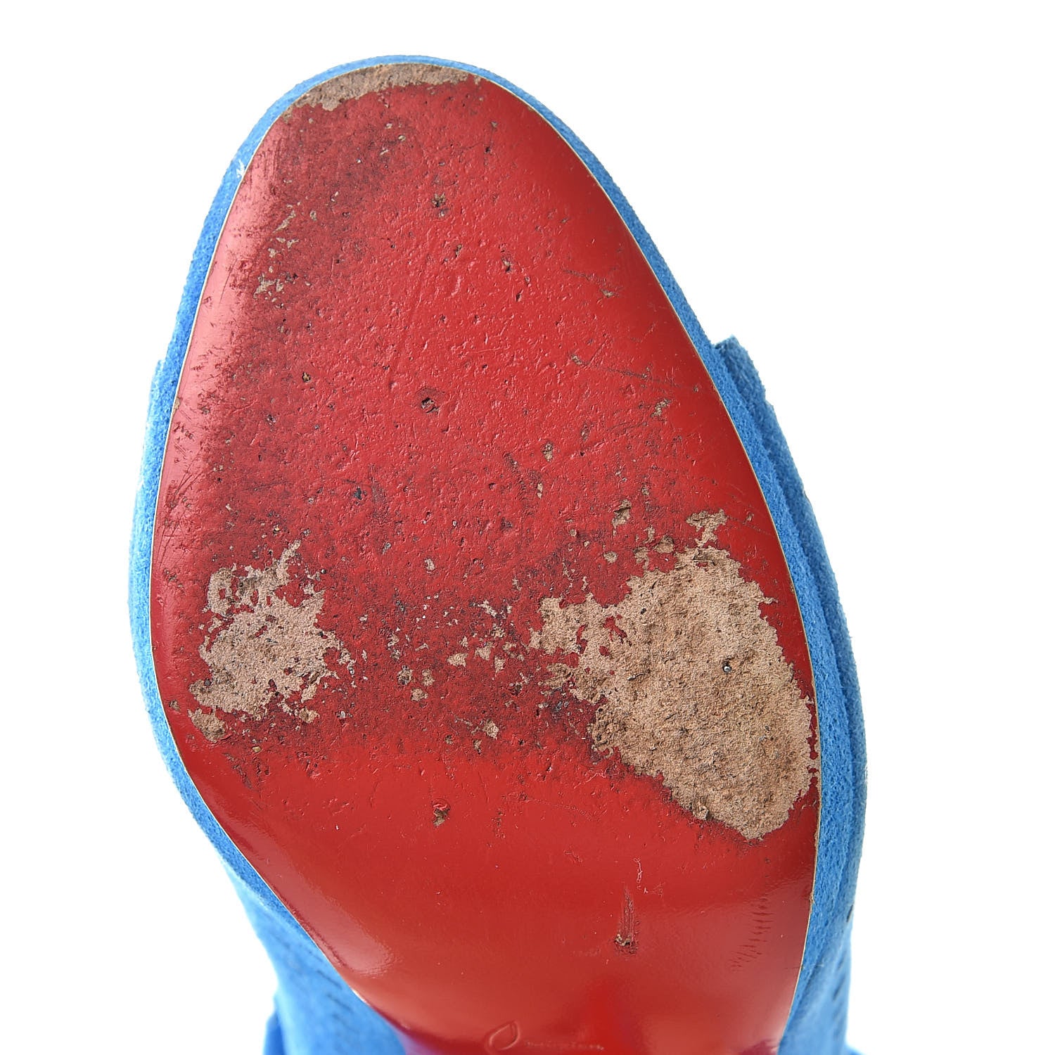 Christian Louboutin Perforated Nappa Suede Jennifer 120 Boots 36.5 Blue 8 of 10