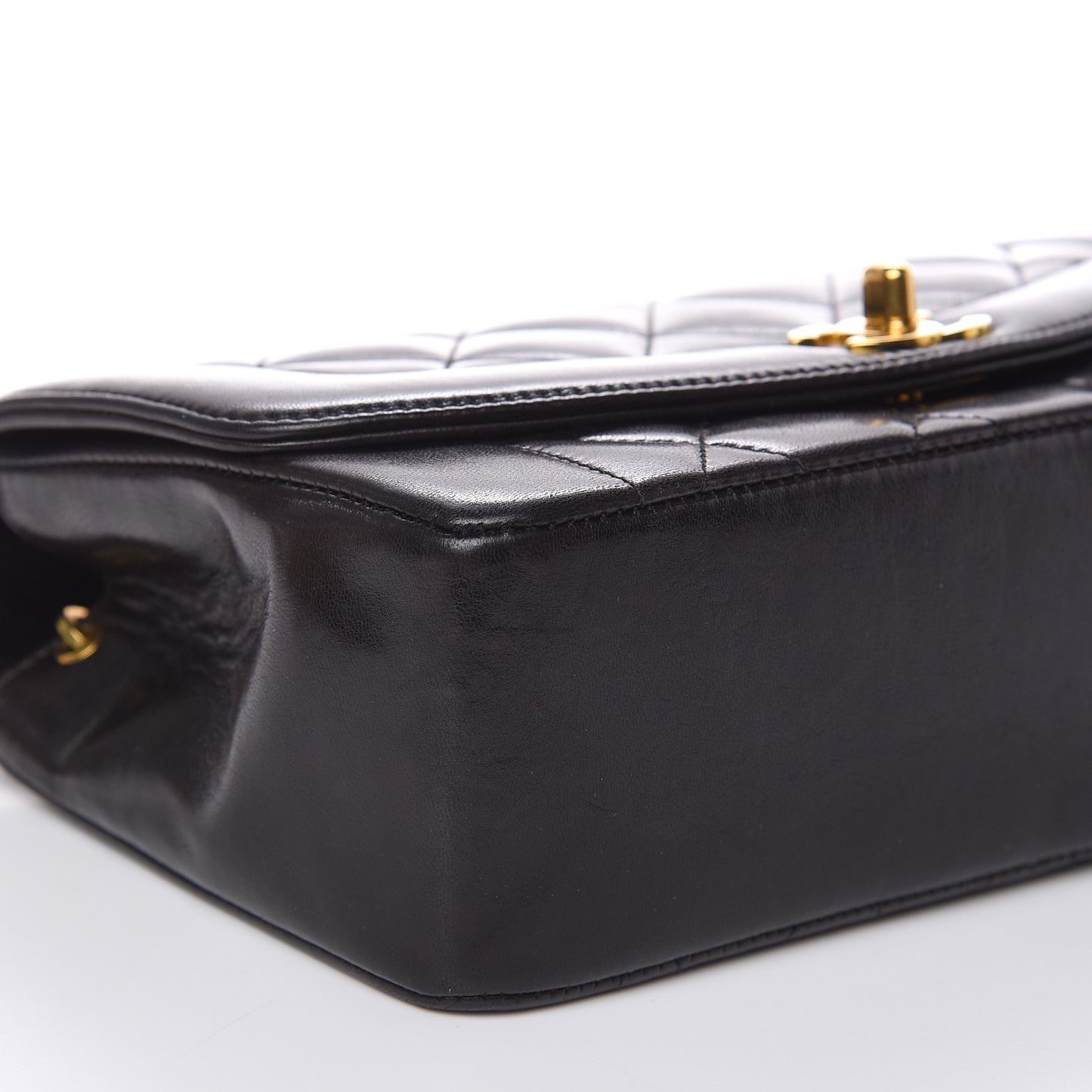 Lambskin Quilted Small Single Flap Black