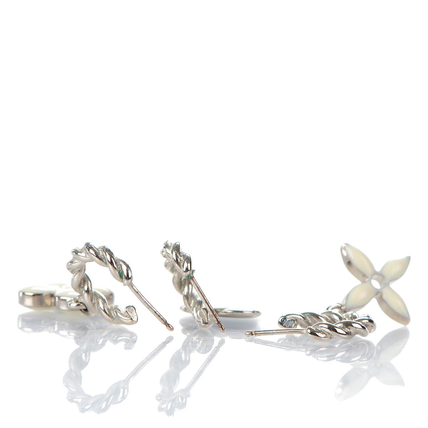 Sweet Monogram Earrings White