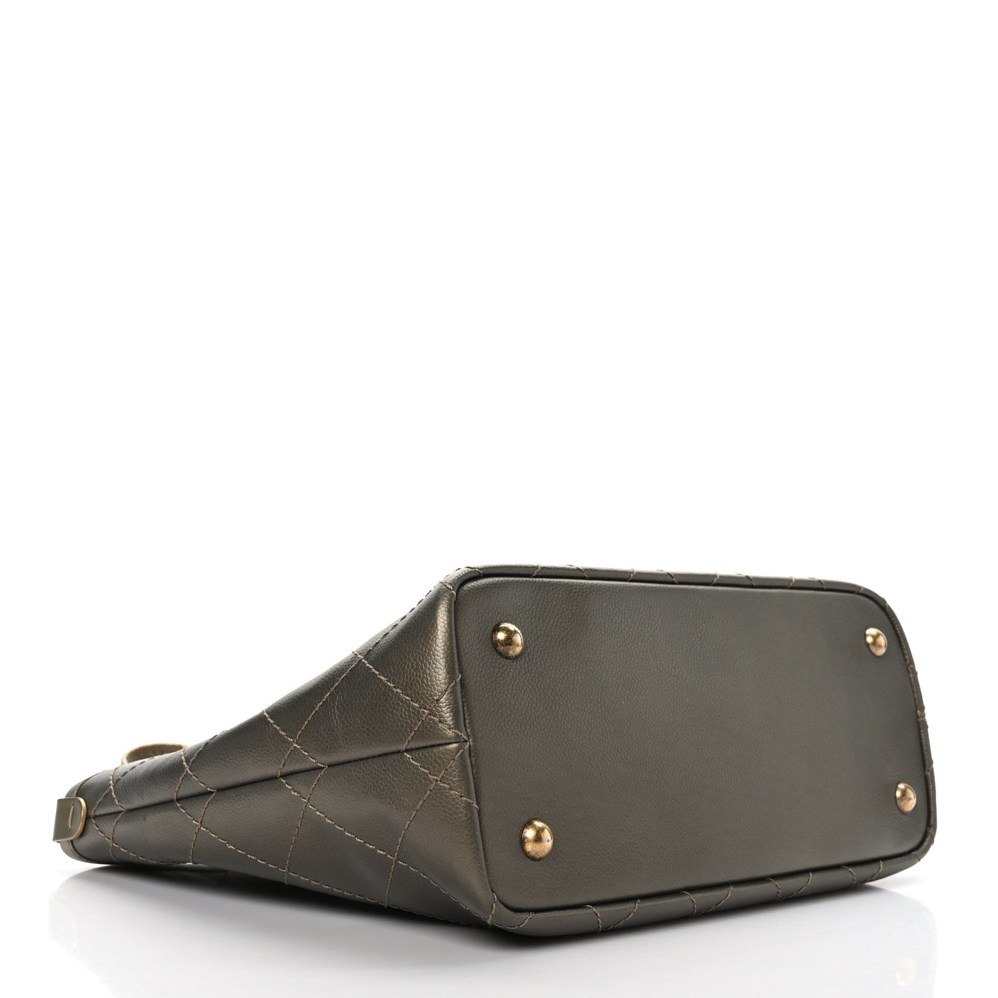 Grained Calfskin Large Shopping Fever Tote Gold