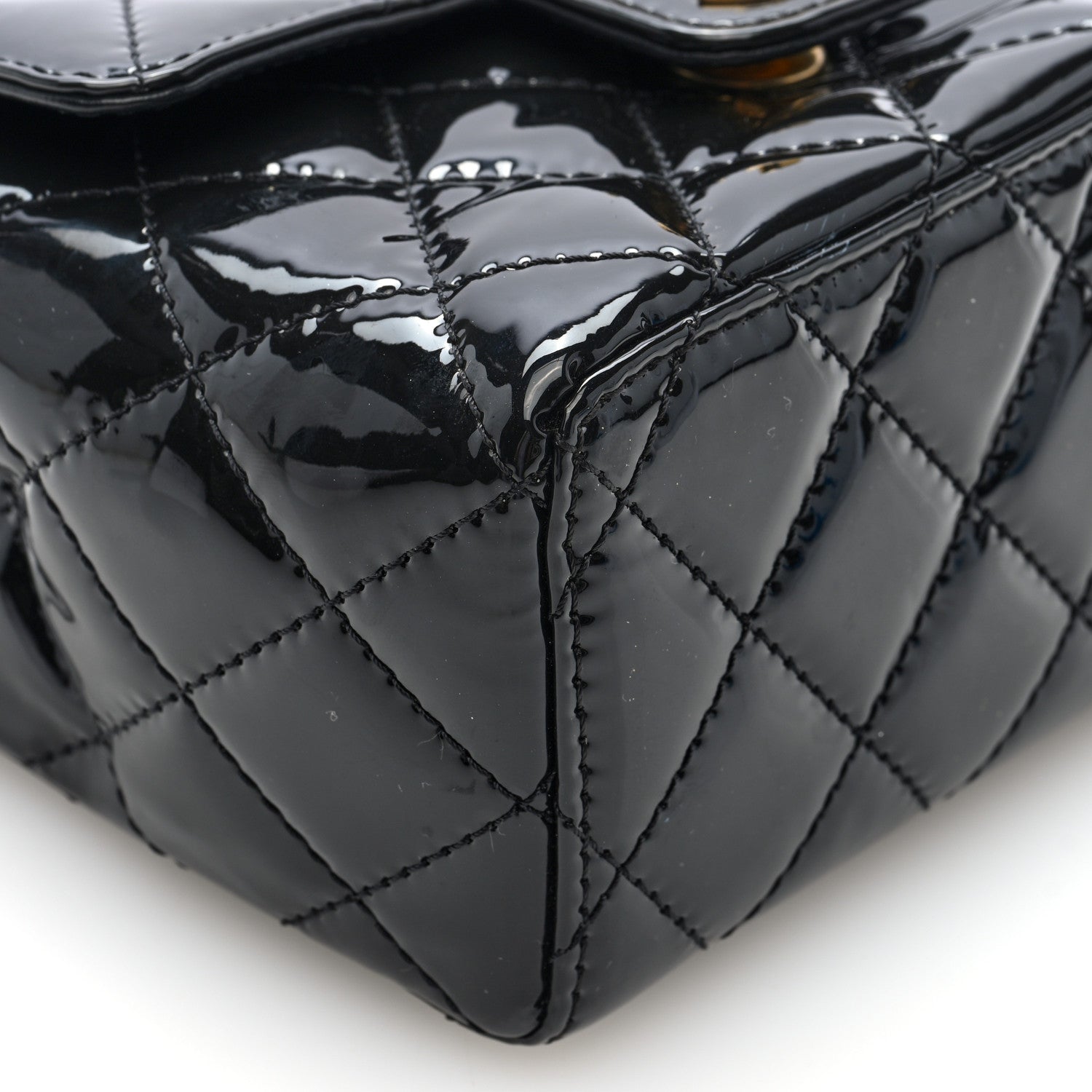 Chanel Patent Calfskin Quilted Mini Square Flap Black 9 of 10