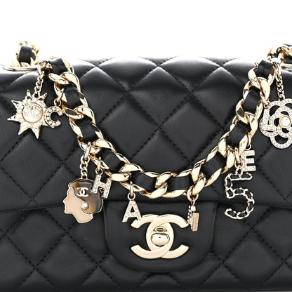 Chanel Lambskin Quilted Mini Coco Charms Rectangular Flap Black 8 of 11