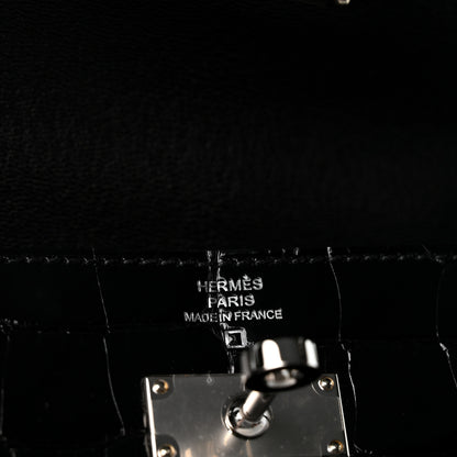 Hermes Shiny Alligator Kelly Wallet To Go Black 5 of 10