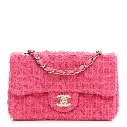 Chanel Wool Tweed Quilted Mini Rectangular Flap Dark Pink Fuchsia 1 of 10