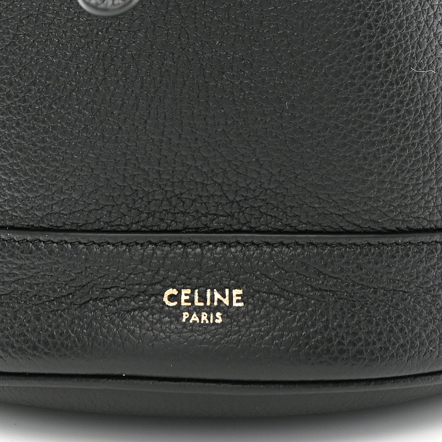 Supple Calfskin Teen Clara Drawstring Bucket Bag Black