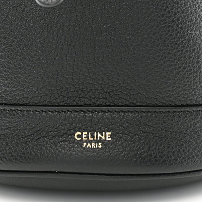 Celine Supple Calfskin Teen Clara Drawstring Bucket Bag Black 6 of 10