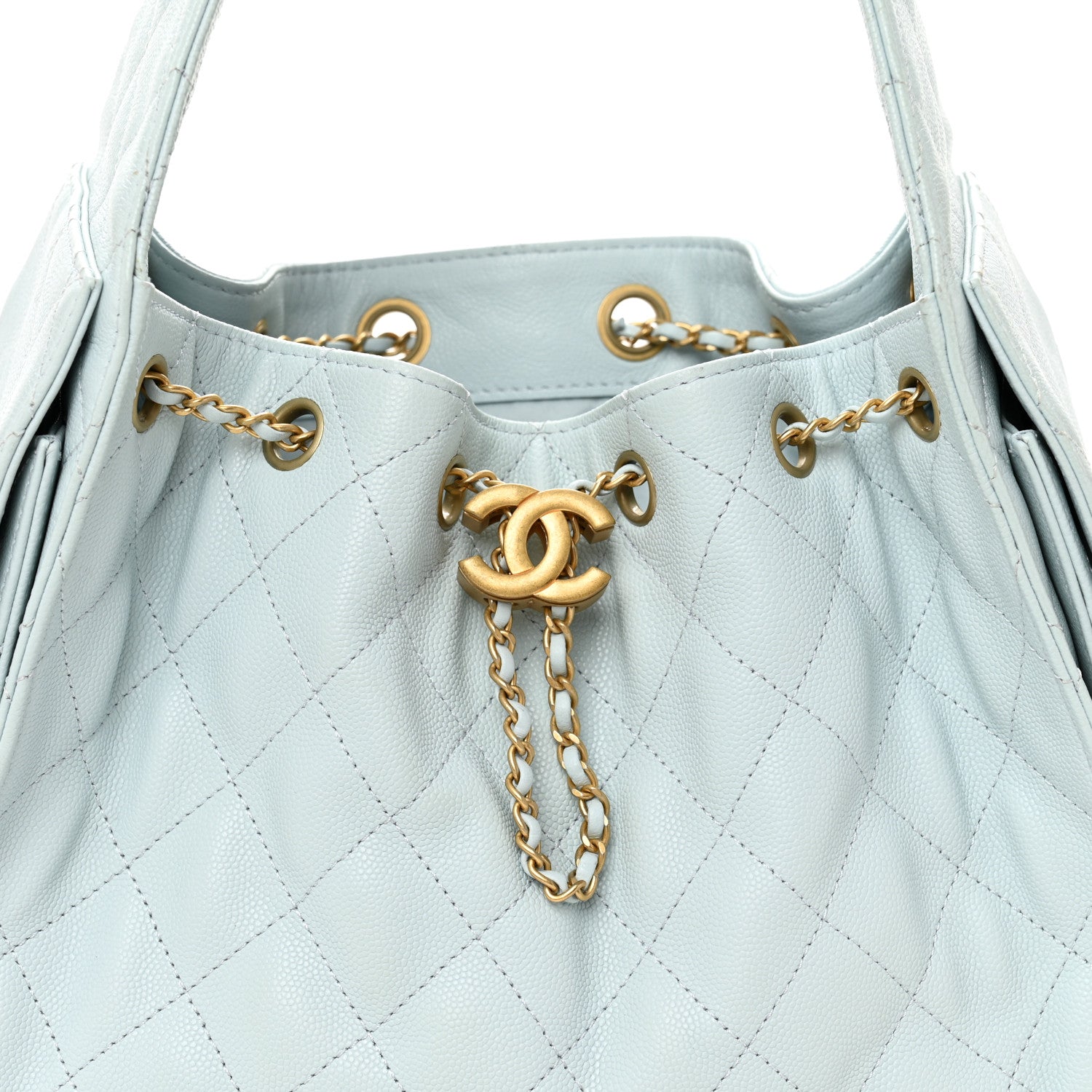 Chanel Caviar Quilted Small Chanel 25 Handbag Light Blue 8 of 10