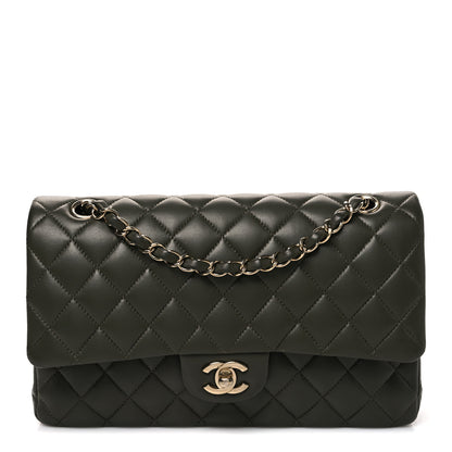 Chanel Lambskin Quilted Medium Double Flap Khaki 1 of 11