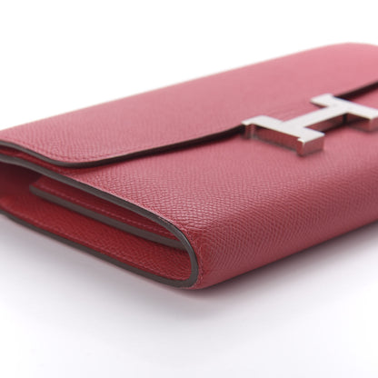 Hermes Epsom Constance Long Wallet Rouge Casaque 6 of 9