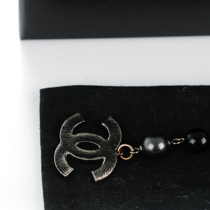 Chanel Ruthenium Beaded CC Bracelet Black 5 of 6