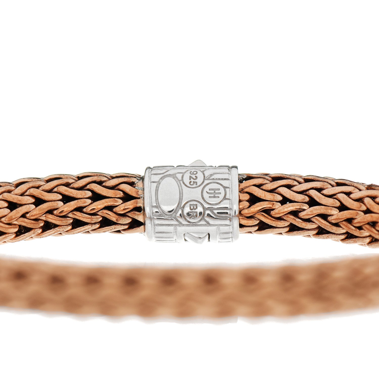 John Hardy Sterling Silver Bronze Diamond 7.5mm Classic Chain Bracelet 3 of 3