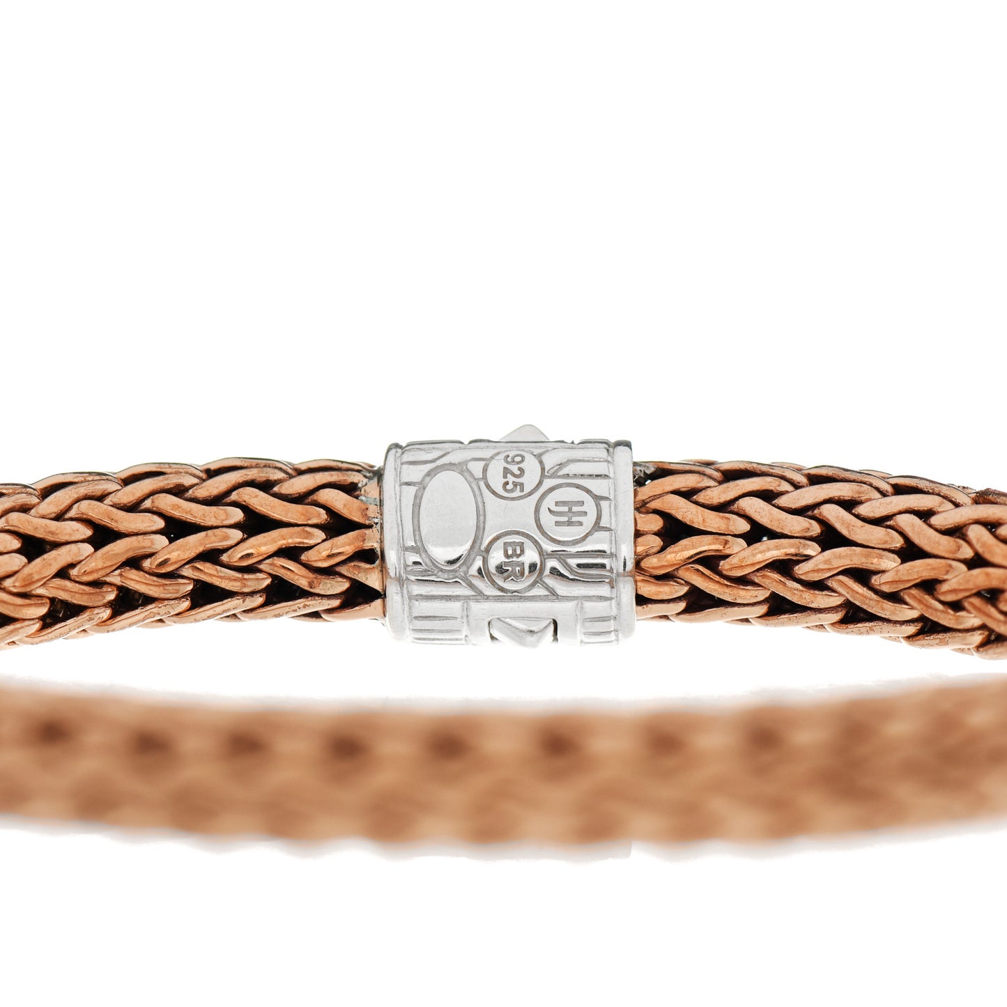 Sterling Silver Bronze Diamond 7.5mm Classic Chain Bracelet