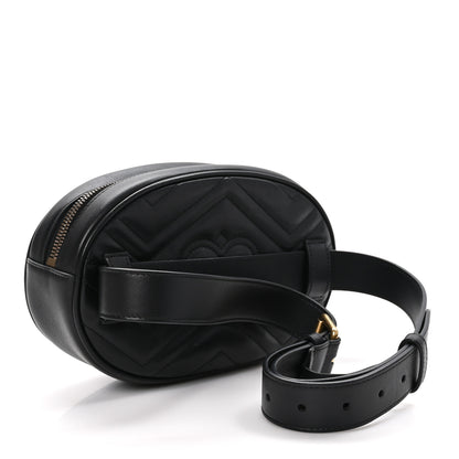 Gucci Calfskin Matelasse GG Marmont Belt Bag 95 38 Black 3 of 11