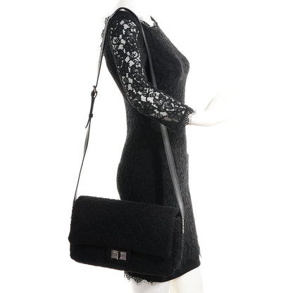 Chanel Tweed Easy Reissue Large Messenger Flap Black 2 of 8