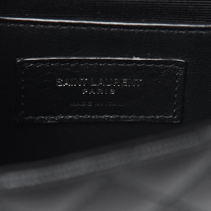 Saint Laurent Grain De Poudre Tri-Quilt Small College Monogram Satchel Black 6 of 9