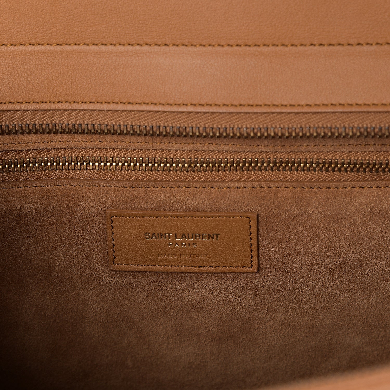 Saint Laurent Calfskin Small Rive Gauche Fringe Tote Tan 5 of 7