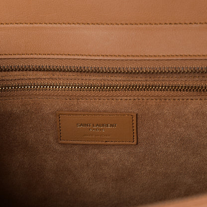 Saint Laurent Calfskin Small Rive Gauche Fringe Tote Tan 5 of 7