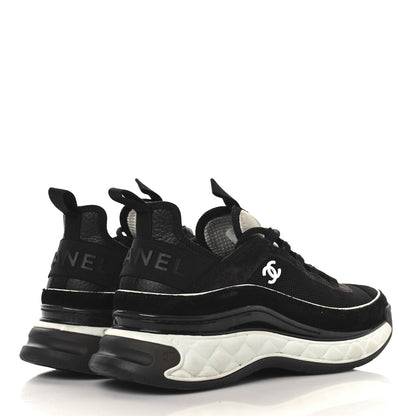 Chanel Velvet Calfskin Mixed Fibers CC Sneakers 40 Black 5 of 11