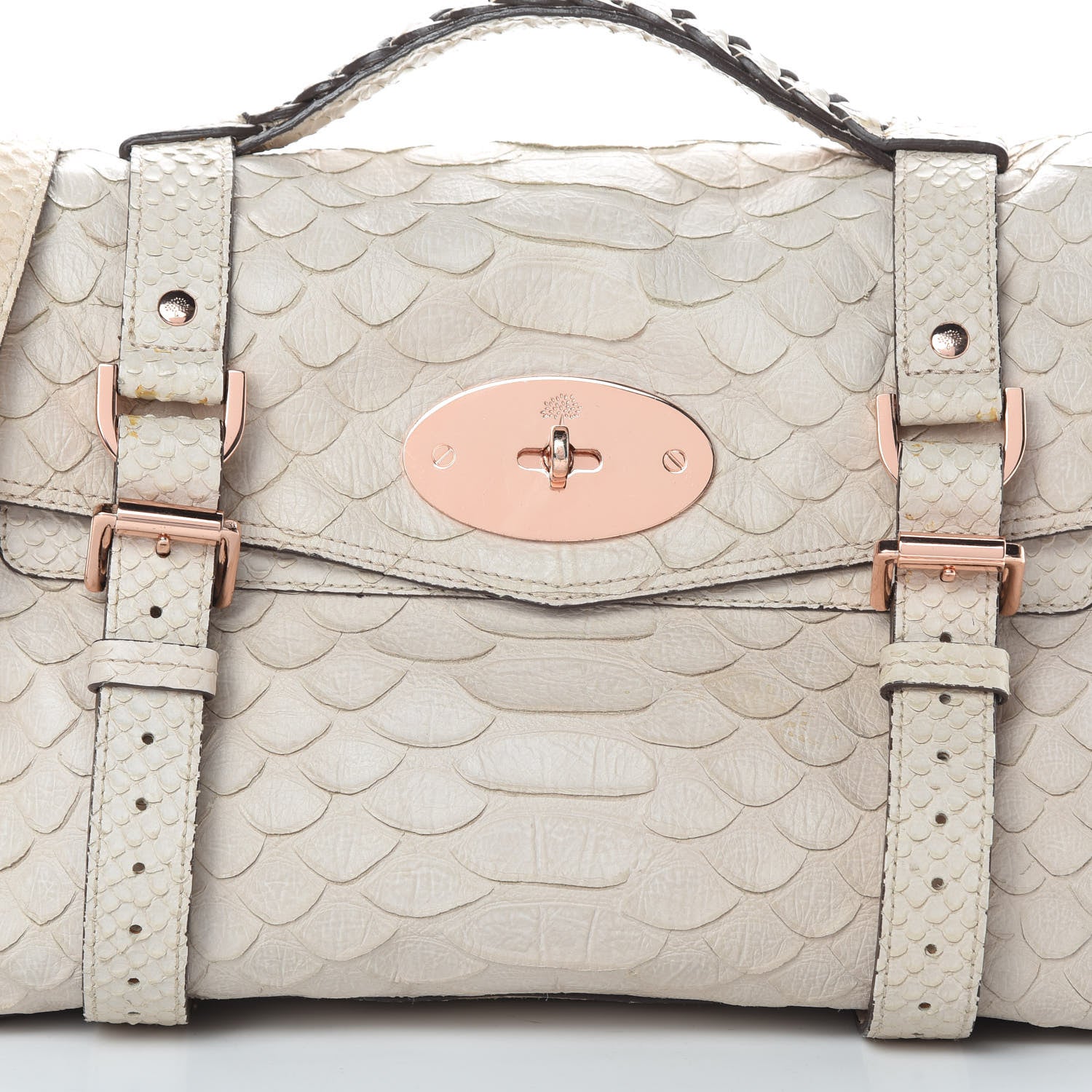 Mulberry Python Embossed Calfskin Medium Alexa White 9 of 19