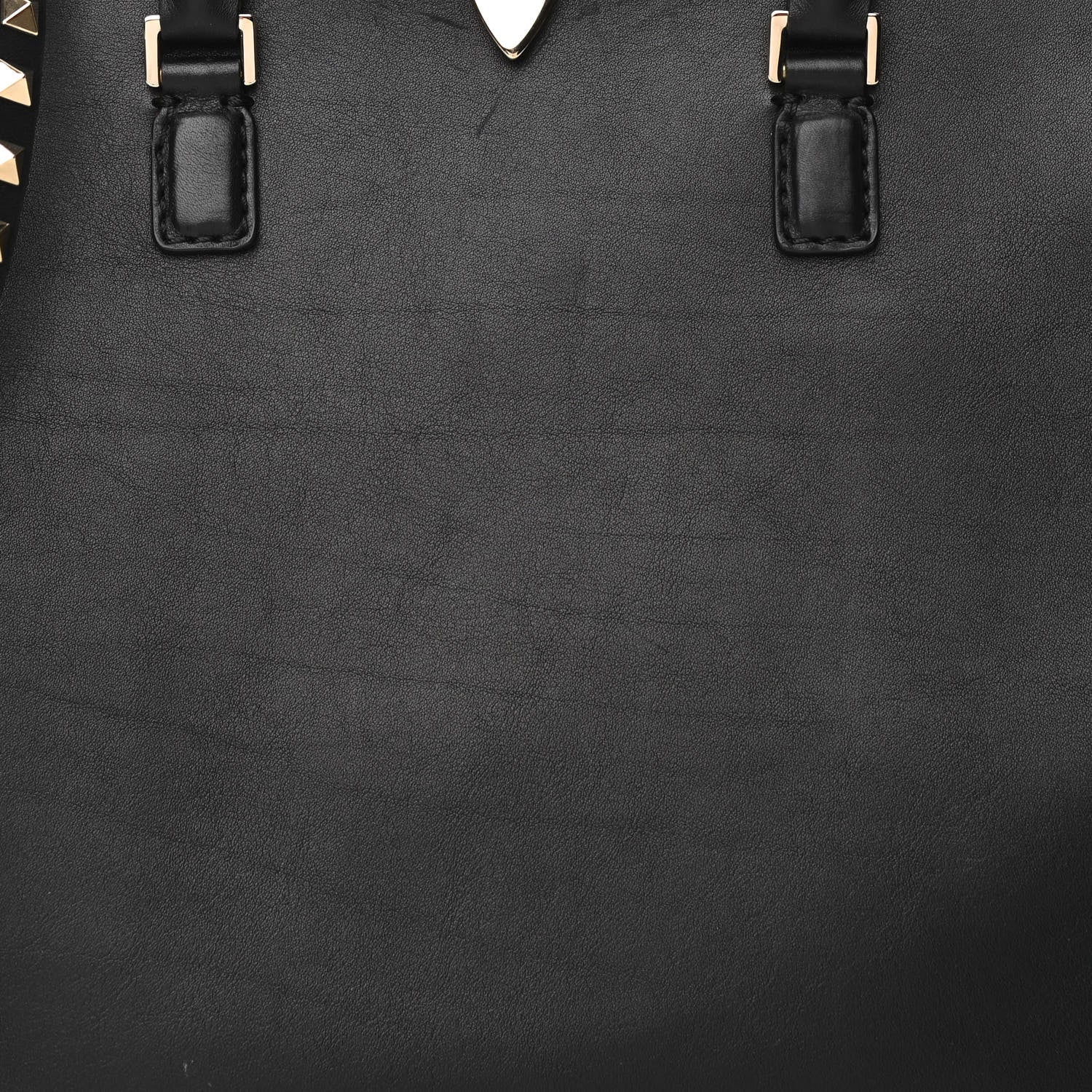 Valentino Garavani Vitello Rockstud Double Handle Tote Black 7 of 13