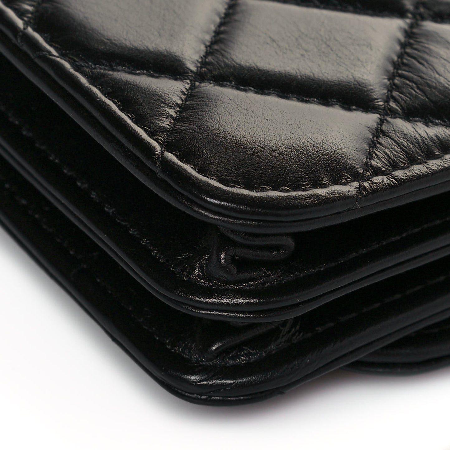 Calfskin Quilted Mini Maxi Pearls Wallet On Chain WOC Black