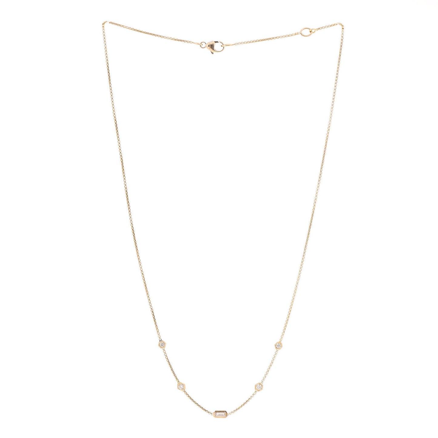 18K Yellow Gold Diamond Novella Necklace