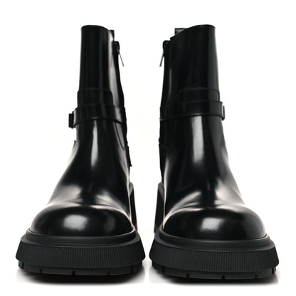 Jimmy Choo Calfskin Conny Flat Combat Boots 40 Black 3 of 10