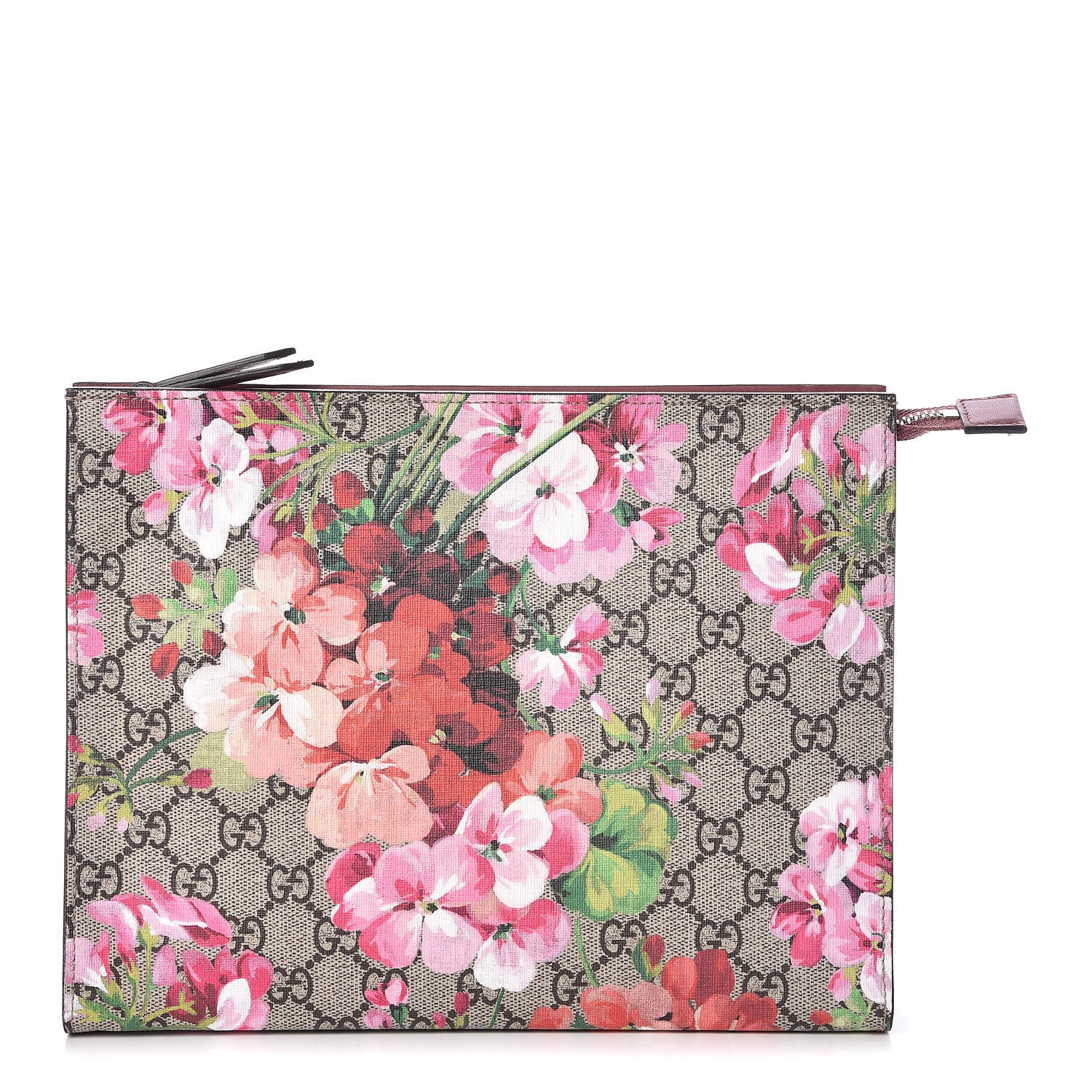 Gucci GG Supreme Monogram Blooms Large Cosmetic Case Beige Multicolor Dry Rose 1 of 10