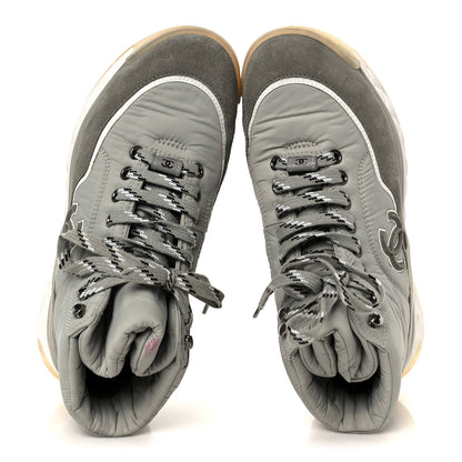 Chanel Fabric Suede Womens CC Sneakers 39 Grey 2 of 11