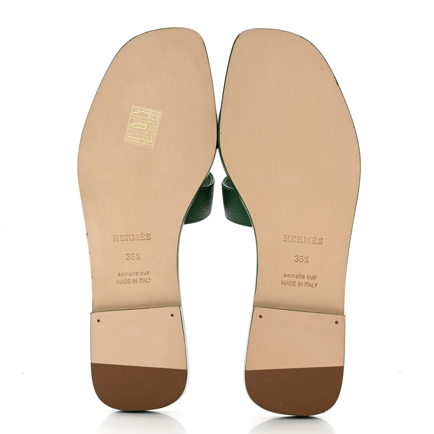 Hermes Epsom Oran Sandals 36.5 Vert Cactus 5 of 9