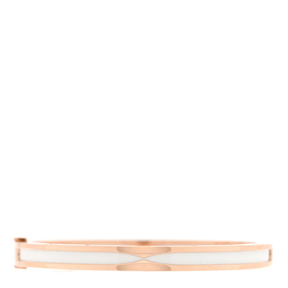 Bulgari 18K Rose Gold White Ceramic B.Zero1 Bangle Bracelet S 1 of 4