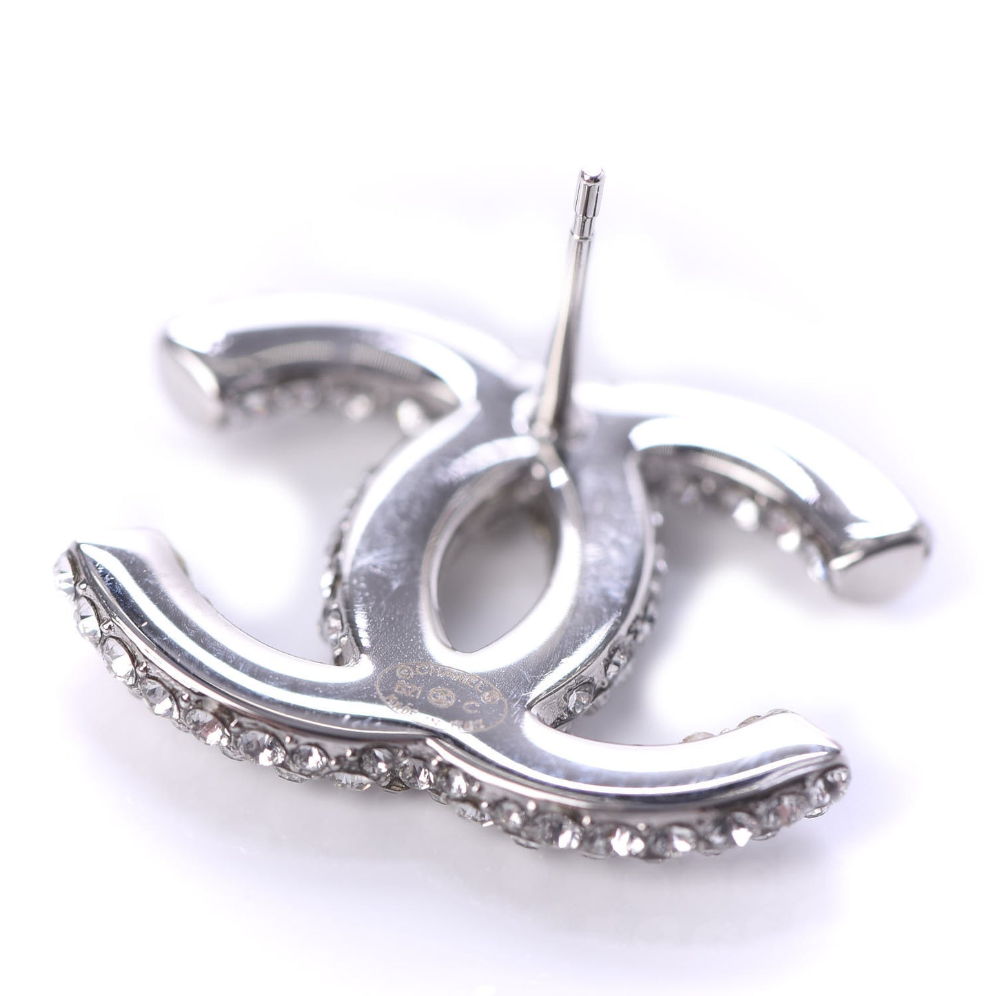 Crystal CC Earrings Silver