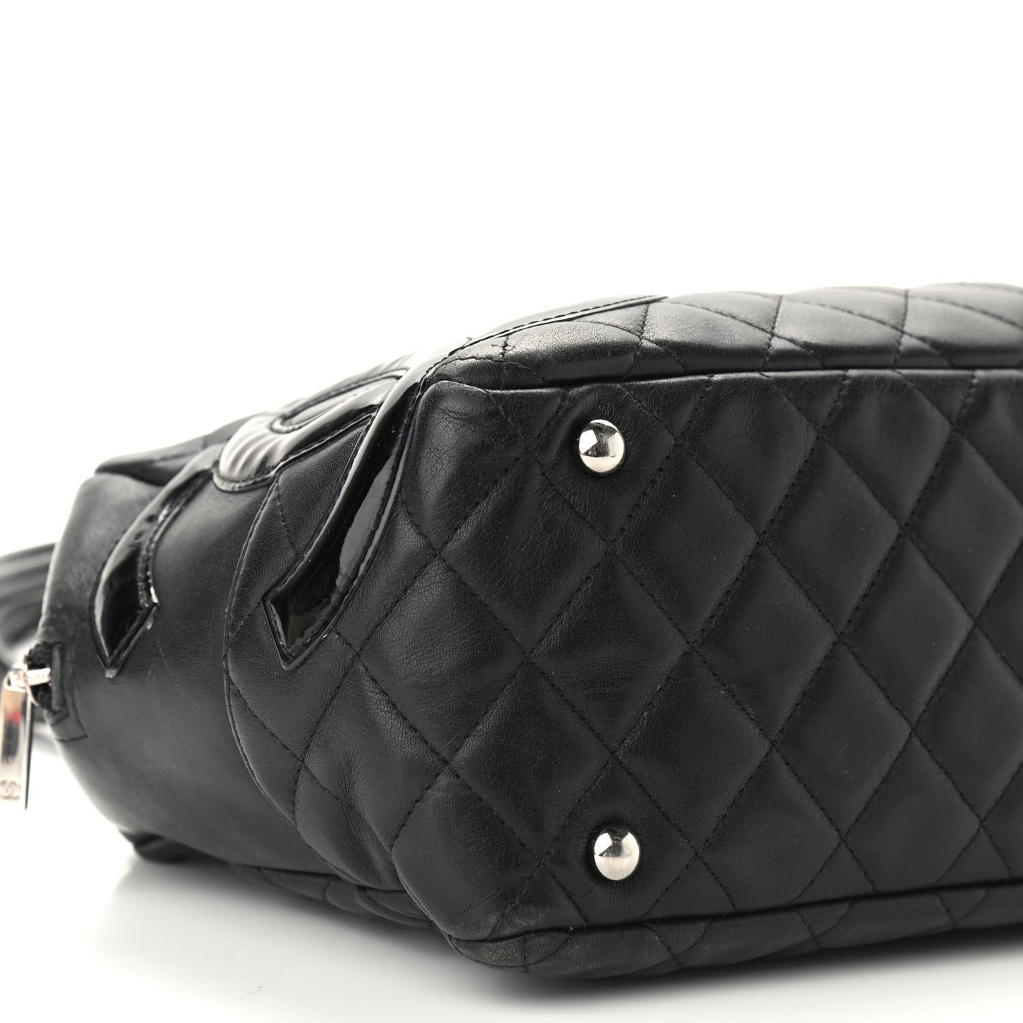 Calfskin Quilted Large Cambon Bowler Black