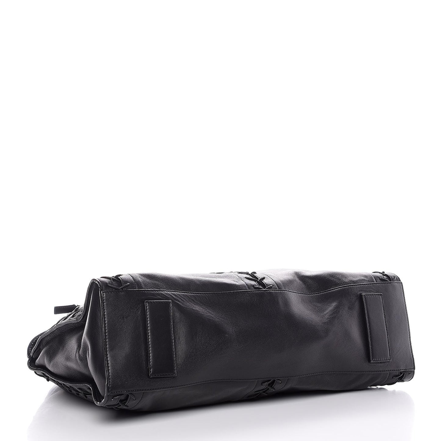 Lambskin Lace Up De Manta Tote Black
