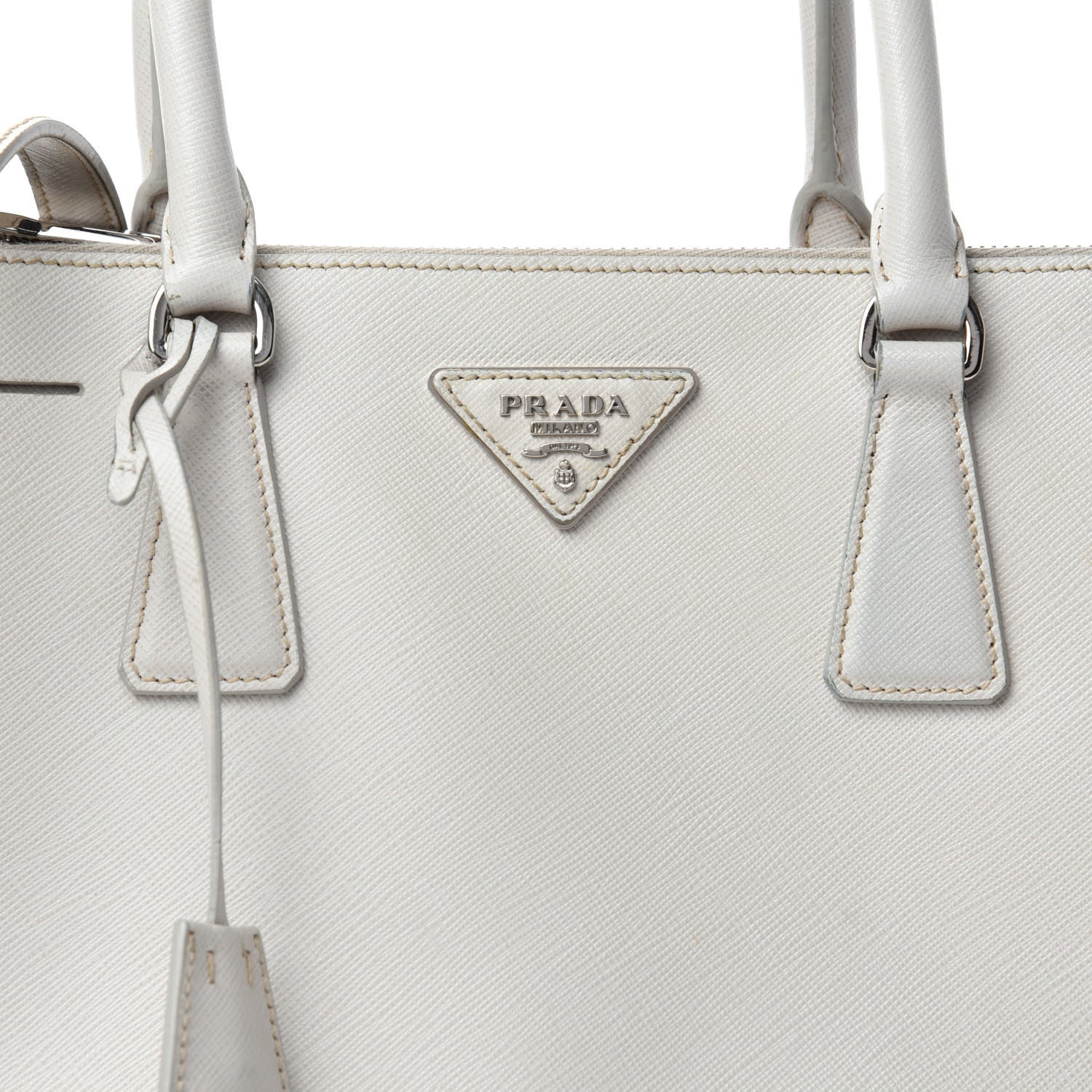 Prada Saffiano Small Galleria Double Zip Tote Talco Black 15 of 15