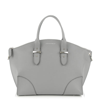 Alexander McQueen Grained Calfskin Legend Satchel Medium Grey Melange 1 of 7