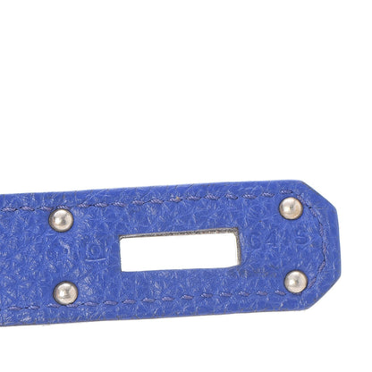 Hermes Taurillon Clemence Shoulder Kelly 40 Bleu Electrique 16 of 32